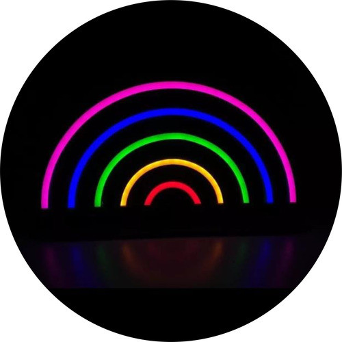 Velador Arcoiris Neon Led Rojo Amarillo Verde Azul Violeta 0