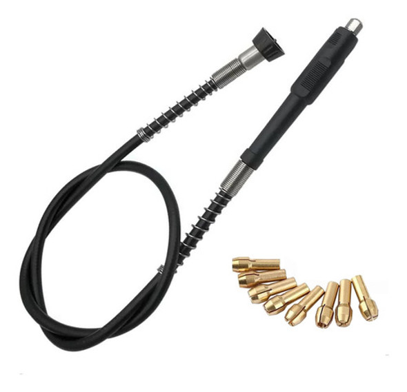 Kit Eixo Flexível Chicote Com 10 Pinças Para Micro Retífica 0