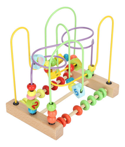 Slide Counting Math Abacus Wooden Bead Maze Activity Fruits 1