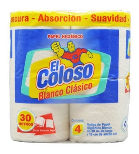 Papel Higiénico El Coloso 4 Unidades Por 30 Metros (6252) 0