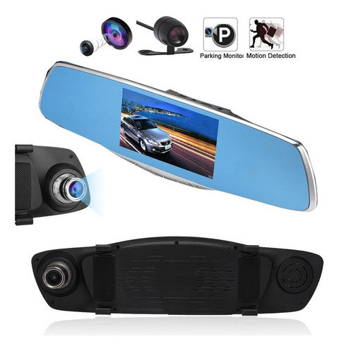 5  Hd 1080p Espejo Retrovisor Para Coche Dvr Lente Doble Cám 1