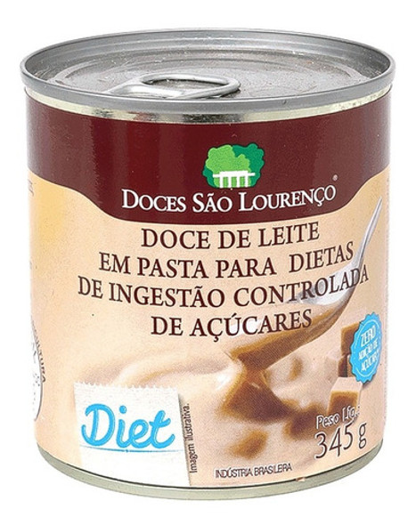 Kit 3 Doce De Leite Puro Diet Lata 345g Doces São Lourenço 0