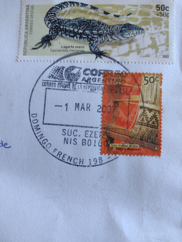 Sobre Circulado Estampilla Conmemorativa Y Correo Ordinario 1