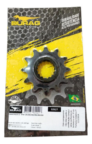 Pinhão Ktm 125/150/200/250/300/350/400/450/ Beta / Husq 12d 0