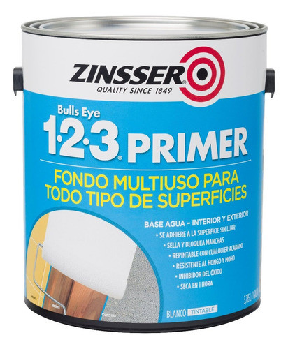 Zinsser 1-2-3 Primer Exterior Lata 3.6 L Blanco Rust Oleum 1