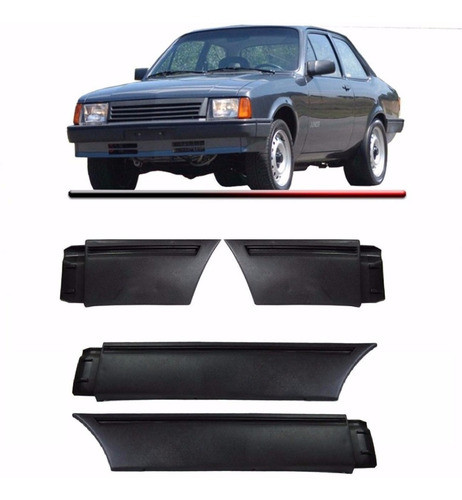 Juego Puntera Paragolpe Delantera Y Trasera Chevette 87 - 93 0