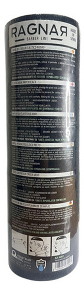 Rollo Papel De Cuello Elastico Negro Ragnar Barberia X5 0