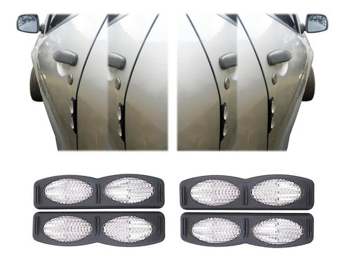 Olho Gato Protetor De Porta Par Carro Refletor Cristal 4 Pçs 0