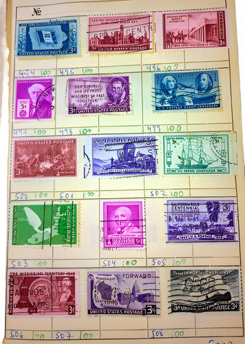 Lote De 15 Estampillas Estados Unidos 1946 Yt. 494/508 0