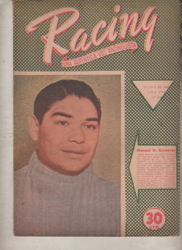 Revista Partidaria Racing * Vs Independiente Nº 314 Año 1949 0