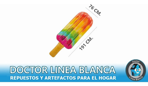 Colchoneta Inflable Pileta Intex Palito Helado + Inflador 1