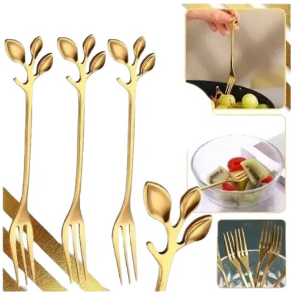 Set X6 Tenedores Para Picadas De Acero Decoración Comidas 0