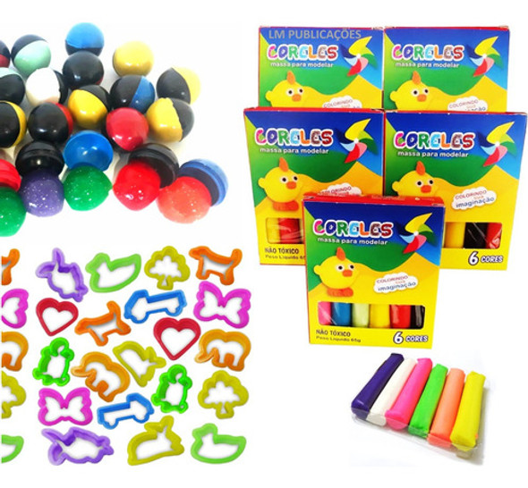 10 (massinha De Modelar + Slime Na Capsula ) 20 Forminhas 0