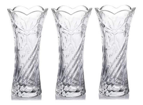 Vaso Arranjo Transparente Solitário Gaya Decoração 19cm 3 Un 0