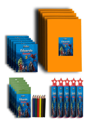 Pack Bolsita + Burbujero + Librito + Lápices - Vengadores 0