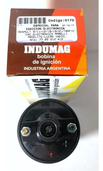 Bobina Encen Electro Indumag Renault 9 11 12 18 19 21 Trafic 0