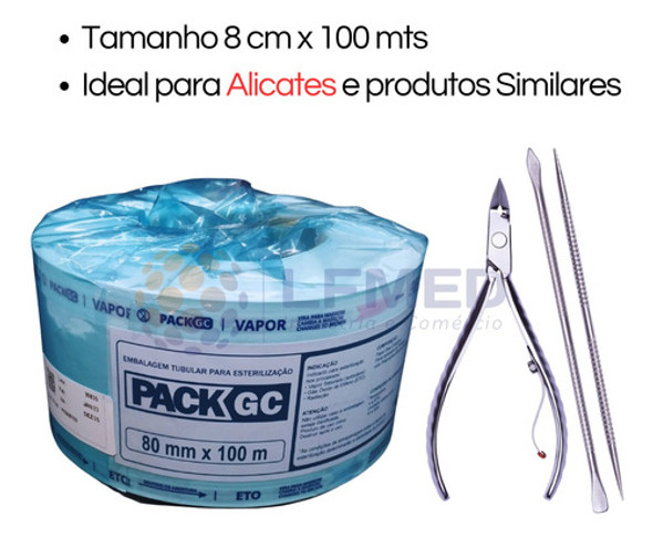 Kit 3 Rolo Bobina 8x100 Embalagem Autoclave Esterilizacao 1