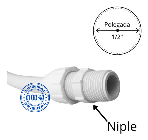 Mangueira Engate Flexível 60cm 1/2 Pia Privada C/ Niple 1
