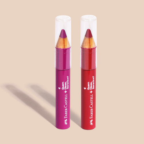 Combo Qdb E Faber-castell Lápis Jumbo 3 Em 1: Vermelho 1,2g 1