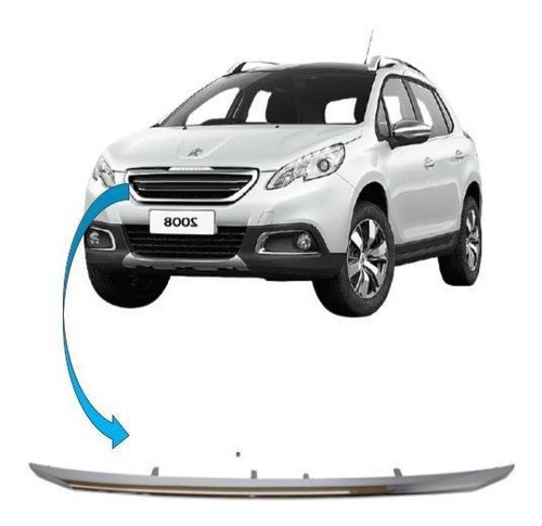 Friso Cromado Grade Superior Peugeot 2008 2018 2021 Orignal 0