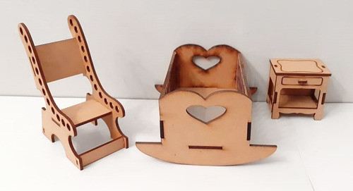 Dormitorio Del Bebé - Muebles De Muñeca - Sin Pintar 1