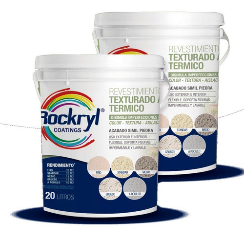Revestimiento Texturado 10 Lt Rockryl® Impermeable Rodilo 0