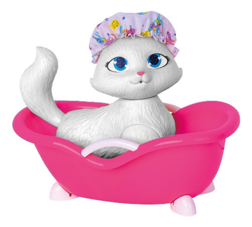 Boneco Gata Pet Felicia Banho Com Banheira 22cm Super Toys 1