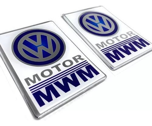 Par Adesivo Emblema Resinado Caminhão Volks Motor Mwm 0
