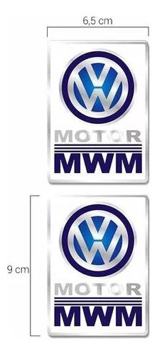 Par Adesivo Emblema Resinado Caminhão Volks Motor Mwm 1