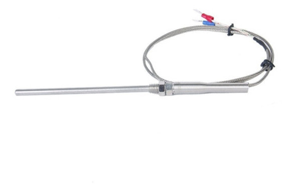 Termocupla Tipo K 100mm  0-400°c Acero Inoxidable 1m 1