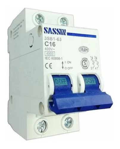 Llave Termica 2 Polos 20/25/32 A Autorizada Sassin - Tyt 0