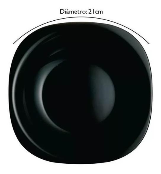 Plato Hondo Luminarc Carine Negro  X 6  Vidrio Opal 1 Plato Hondo Luminarc Carine Negro  X 6  Vidrio Opal 1
