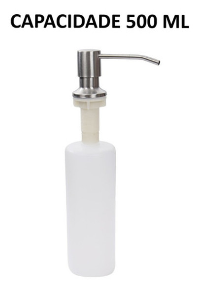 Dispenser Dosador Detergente Embutir Aço Inox Cromado 500ml 1