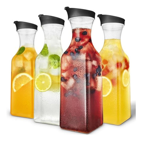 Jarra De Jugo De Plástico De 50 Onzas Con Tapas 0