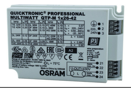 Balasto Electrónico Quicktronic Prof Qtp-m 2x36 - 32 Osram 1