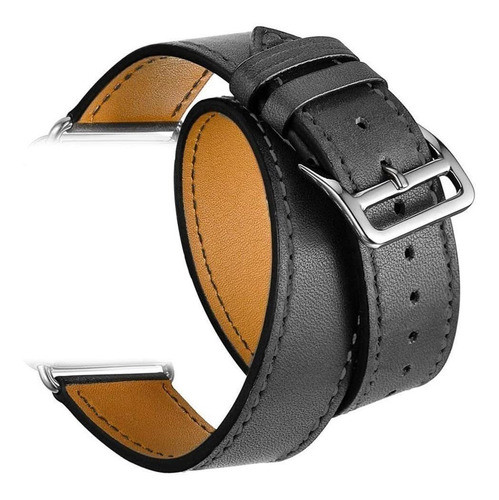 Malla Cuero Negro Apple Watch Series Se/6/5/4/3/2/1 42-44mm 0
