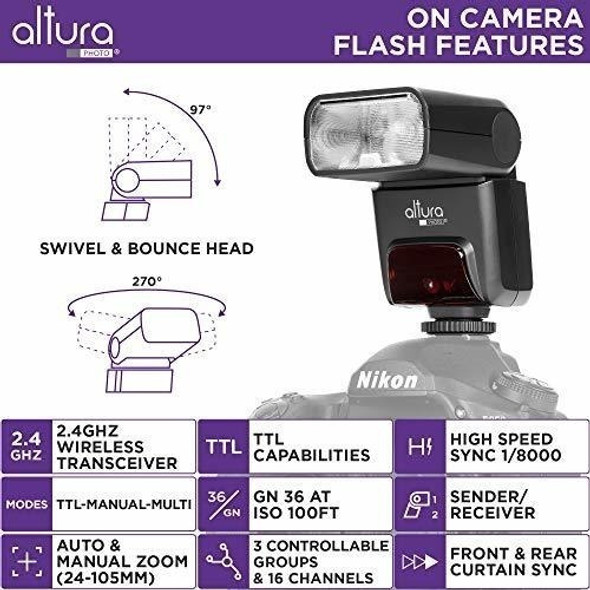 Altura Photo Ap-305n Luz De Flash De La Camara Con Disparado 1