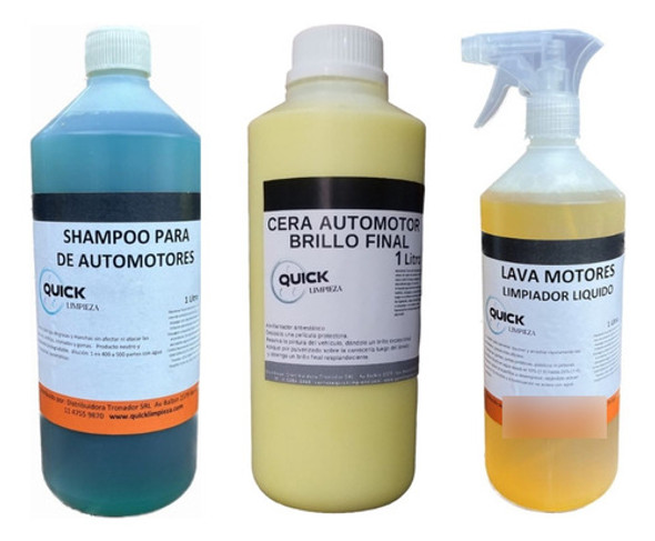 Combo Lava Autos Shampoo, Cera Y Lava Motor 0