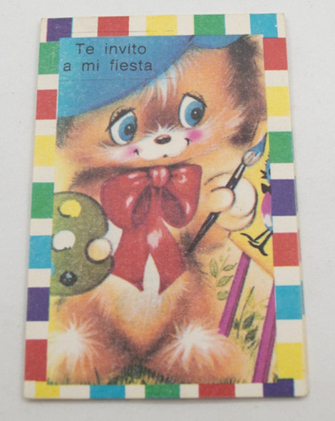 Tarjetas De Invitación Vintage Ositos/robots 1