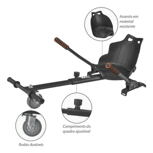 Hoverkart Lorben Ajustável 40-57cm Preto Abs Reforçado 100kg 1