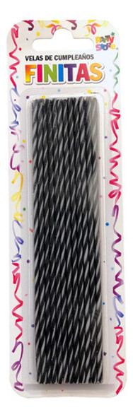 Party Store- Vela Finita Torneada X 24 Unidades Negra 0