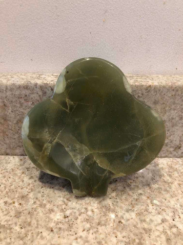 Cenicero De Piedra Ónix Verde Trébol Caja F 0