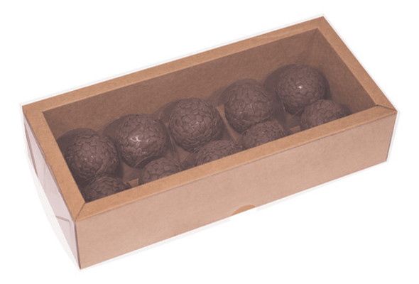 Caixa Alta Com Moldura (10 Doces) Kraft - Pct C/ 50 Unidades 0
