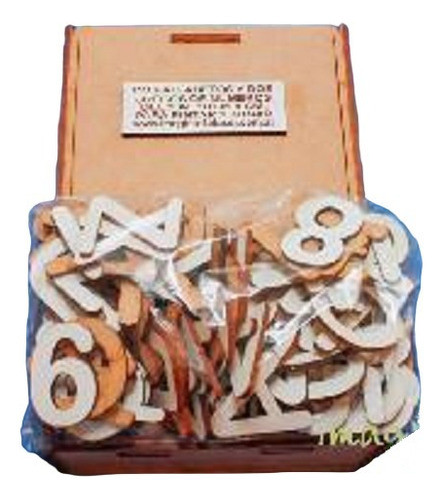 2 Alfabetos Y Números 4cm En Caja De Madera Didácticos 0