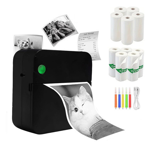Prinhsji Mini Impresora De Pegatinas, Impresora Térmica Sin 0