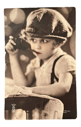 Antigua Fotopostal Niño C/pipa Ed. Julien Mandel Francia 0