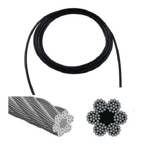 Cable Acero Forrado 5 Mts De 5mm Para Aparatos De Gimnasio 1