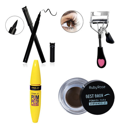 Combo Para Ojos + Cejas Accesorio, Delineador Y Más 0