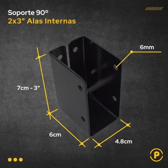 Soporte De Viga 2x4 + Tornillo Tirafondo + Tarugo 10mm 1
