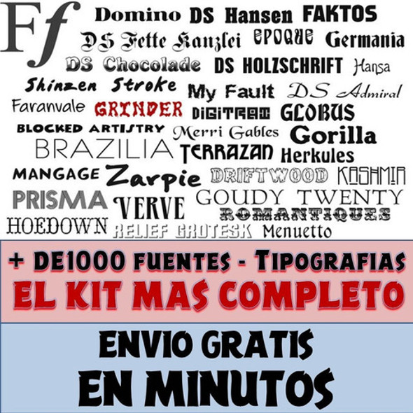Kit +1000 Fuentes - Tipografías +1k El Mas Completo 1